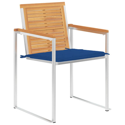 Trädgårdsstolar 6 st med dynor massiv teak