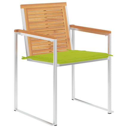 Trädgårdsstolar 6 st med dynor massiv teak