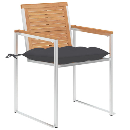 Trädgårdsstolar 6 st med dynor massiv teak