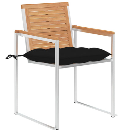 Trädgårdsstolar 6 st med dynor massiv teak