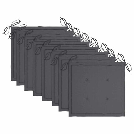 Trädgårdsstolar med dynor 8 st massiv teak