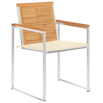 Trädgårdsstolar med dynor 8 st massiv teak