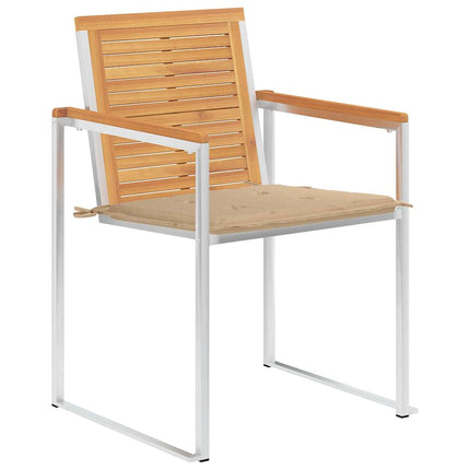Trädgårdsstolar med dynor 8 st massiv teak