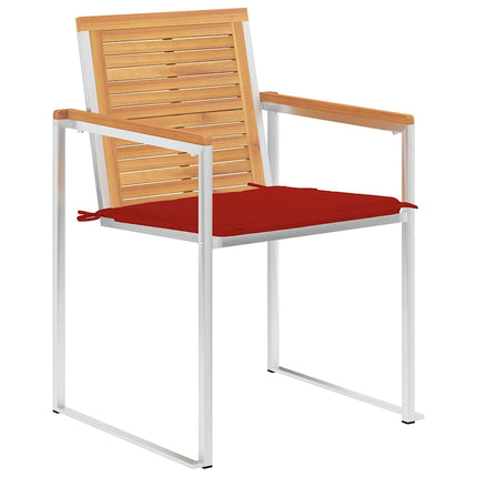 Trädgårdsstolar med dynor 8 st massiv teak