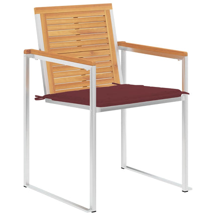 Trädgårdsstolar med dynor 8 st massiv teak