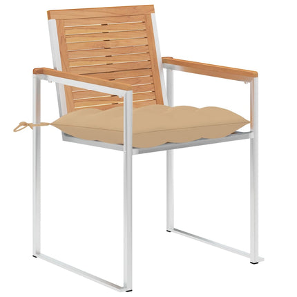 Trädgårdsstolar med dynor 8 st massiv teak