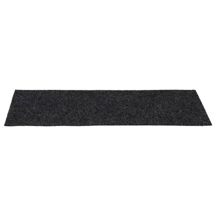 Trappmattor självhäftande 15 st 60x25 cm mörkgrå rektangulära