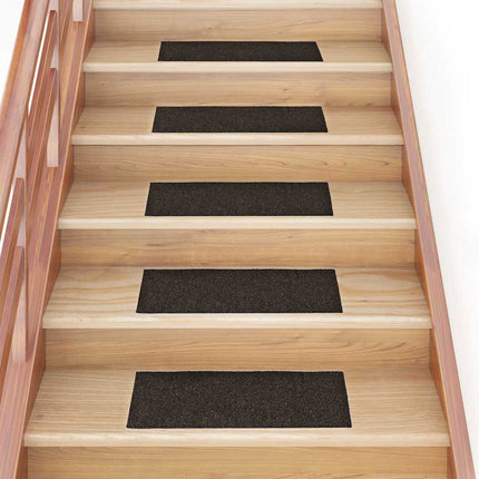 Trappmattor självhäftande 15 st 60x25 cm mörkbruna rektangulära