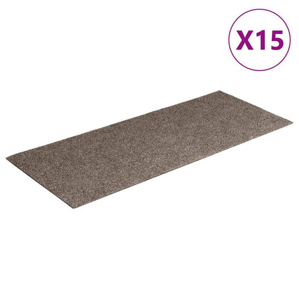 Trappmattor självhäftande 15 st 60x25 cm beige rektangulära