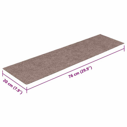 Trappmattor självhäftande 15 st 76x20 cm ljusbruna rektangulära