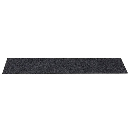 Trappmattor självhäftande 15 st 76x20 cm mörkgrå rektangulära