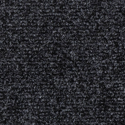 Trappmattor självhäftande 15 st 76x20 cm mörkgrå rektangulära