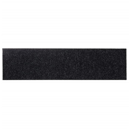 Trappmattor självhäftande 15 st 76x20 cm svarta rektangulära