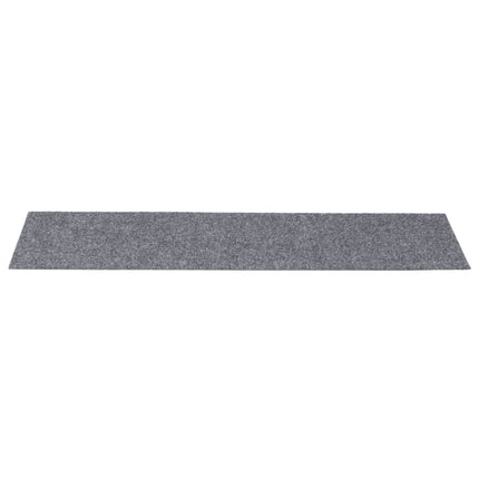 Trappmattor självhäftande 15 st 76x20 cm ljusgrå rektangulära