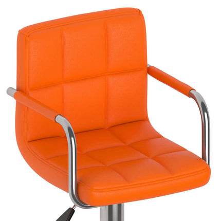 Barstolar 2 st orange konstläder