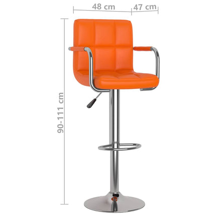 Barstolar 2 st orange konstläder