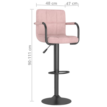 Barstolar 2 st rosa sammet