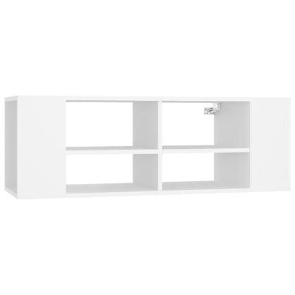 Väggmonterad tv-bänk vit 102x35x35 cm konstruerat trä
