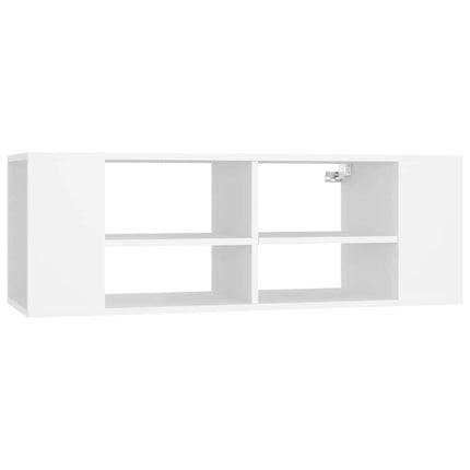 Väggmonterad tv-bänk vit 102x35x35 cm konstruerat trä