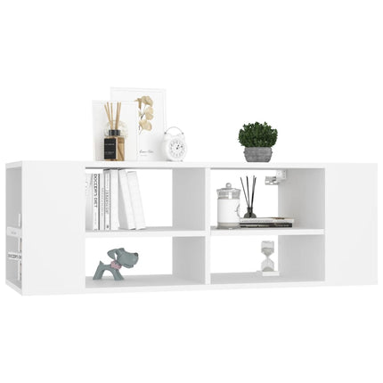 Väggmonterad tv-bänk vit 102x35x35 cm konstruerat trä