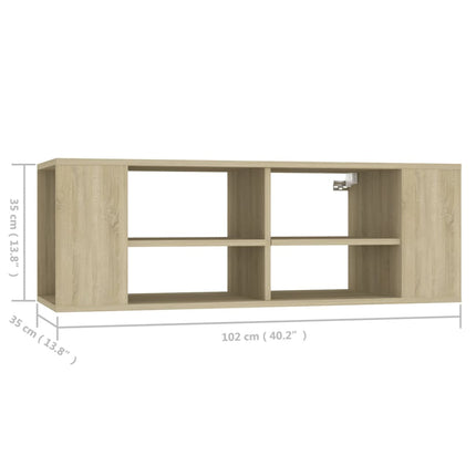 Väggmonterat tv-skåp sonoma-ek 102x35x35 cm konstruerat trä