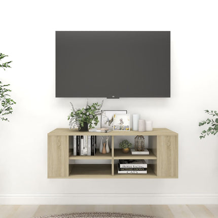 Väggmonterat tv-skåp sonoma-ek 102x35x35 cm konstruerat trä