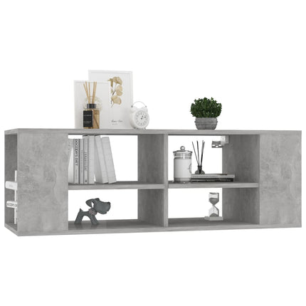 Väggmonterad tv-bänk betonggrå 102x35x35 cm konstruerat trä