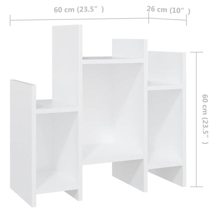 Sidobord vit 60x26x60 cm konstruerat trä