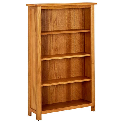 Bokhylla med 4 hyllor 70x22x110 cm massiv ek