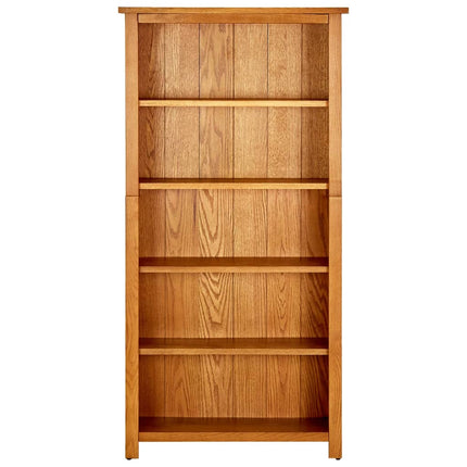 Bokhylla 5 hyllor 70x22x140 cm massiv ek