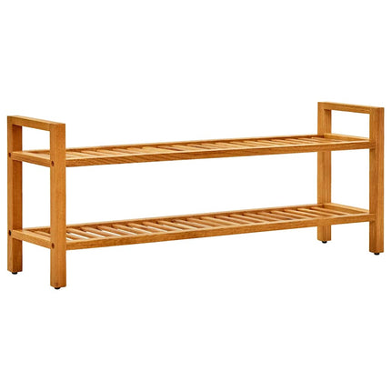 Skohylla med 2 hyllor 100x27x40 cm massiv ek