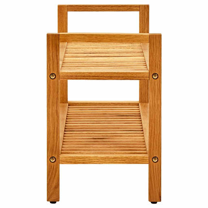 Skohylla med 2 hyllor 100x27x40 cm massiv ek