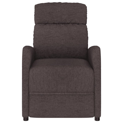Elektrisk massagefåtölj mörkbrun tyg