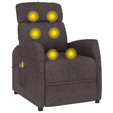 Elektrisk massagefåtölj mörkbrun tyg