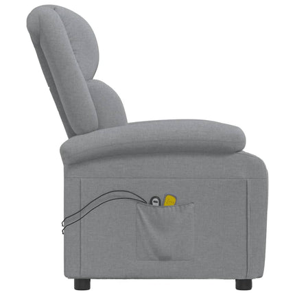 Elektrisk massagefåtölj ljusgrå tyg
