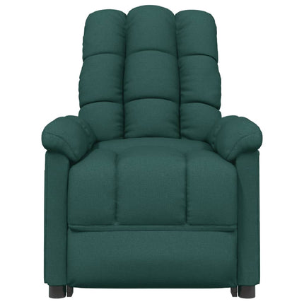 Massagefåtölj mörkgrön tyg