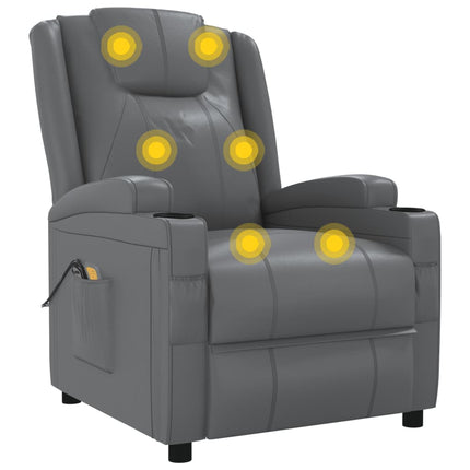 Elektrisk massagefåtölj antracit konstläder