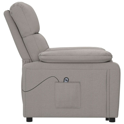 Elektrisk reclinerfåtölj taupe tyg