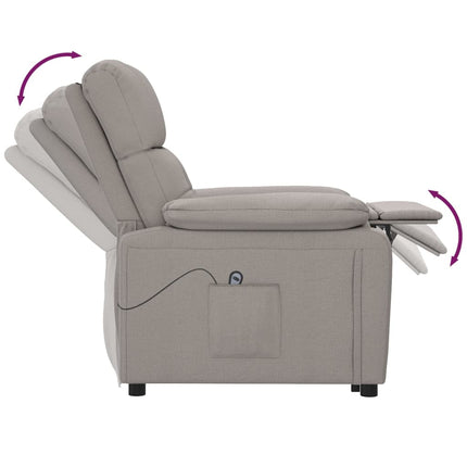 Elektrisk reclinerfåtölj taupe tyg