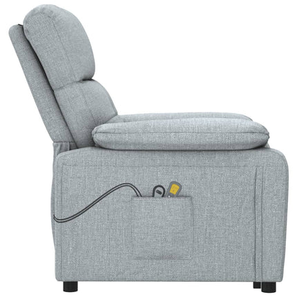 Elektrisk massagefåtölj ljusgrå tyg