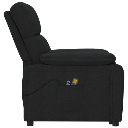 Elektrisk massagefåtölj svart tyg