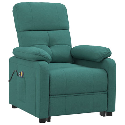 Massagefåtölj mörkgrön tyg