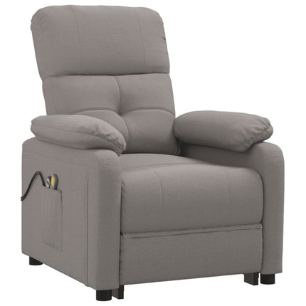 Elektrisk massagefåtölj taupe tyg