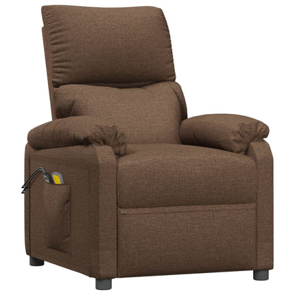 Elektrisk massagefåtölj brun tyg