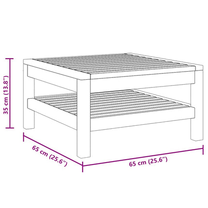Soffbord 65x65x35 cm massivt akaciaträ