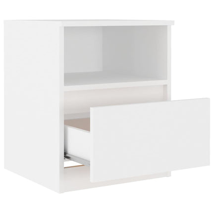 Sängbord vit 40x40x50 cm konstruerat trä