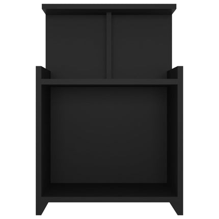 Sängbord 2 st svart 40x35x60 cm konstruerat trä