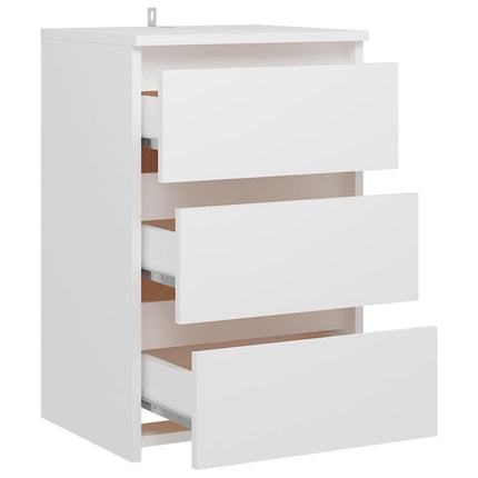 Sängbord vit 40x35x62,5 cm konstruerat trä