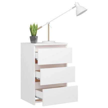 Sängbord vit 40x35x62,5 cm konstruerat trä