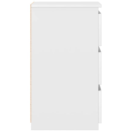 Sängbord 2 st vit 40x35x62,5 cm konstruerat trä
